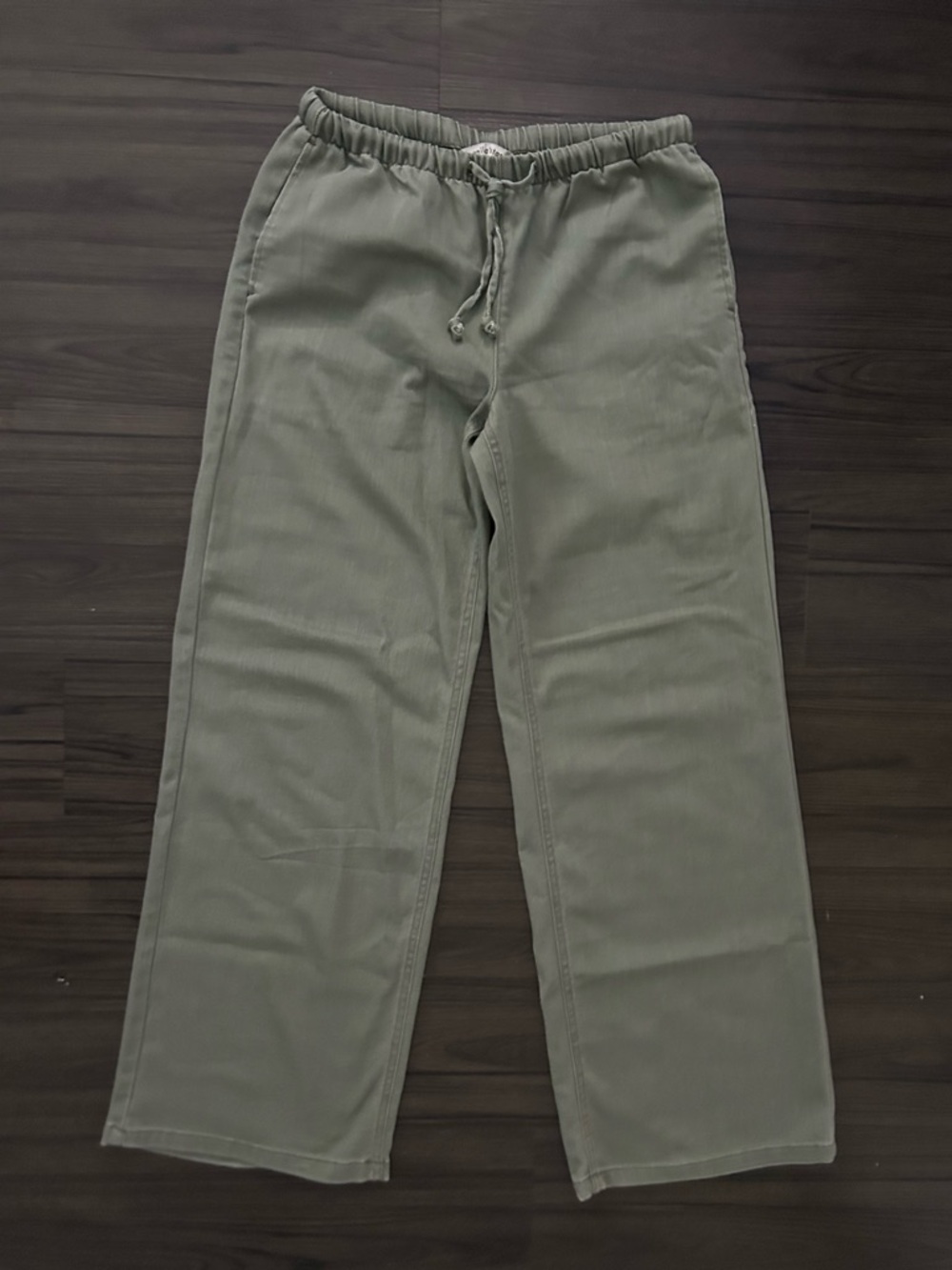 Vanilla Star womens Olive Corduroy Drawstring Pants